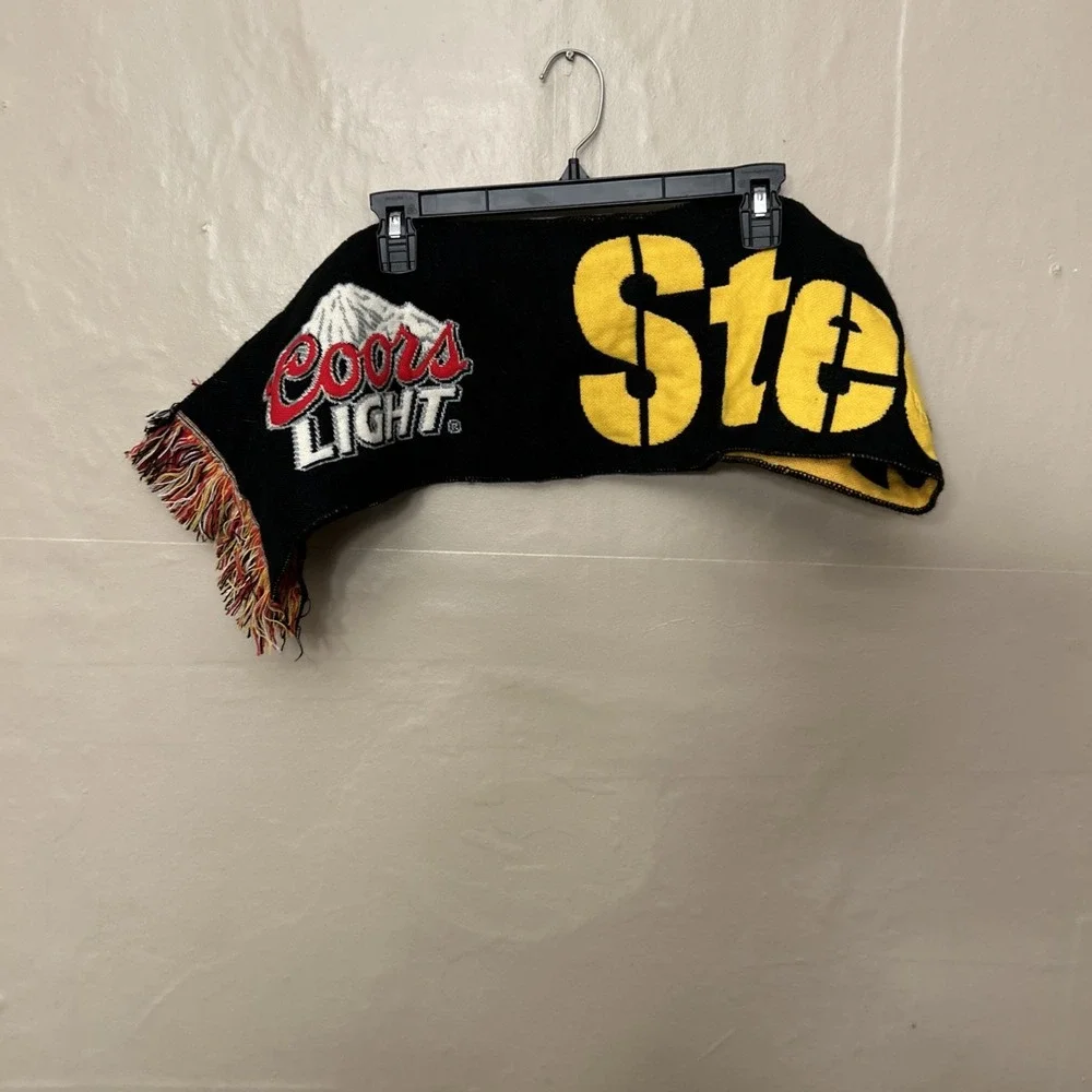 Steelers Black Gold Coors Light Winter Scarf‎ Pittsburgh Bam Bam
